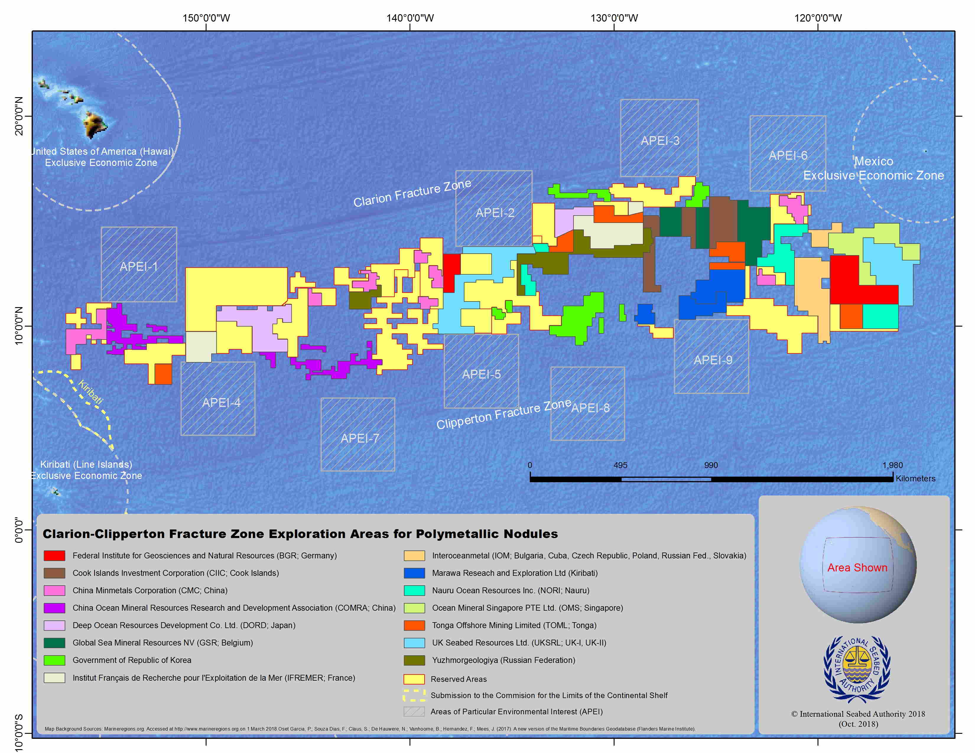 Clarion Clipperton Fracture zone, deep seabed mining activities, source - ISA website