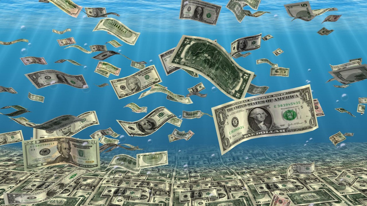 money on the ocean floor